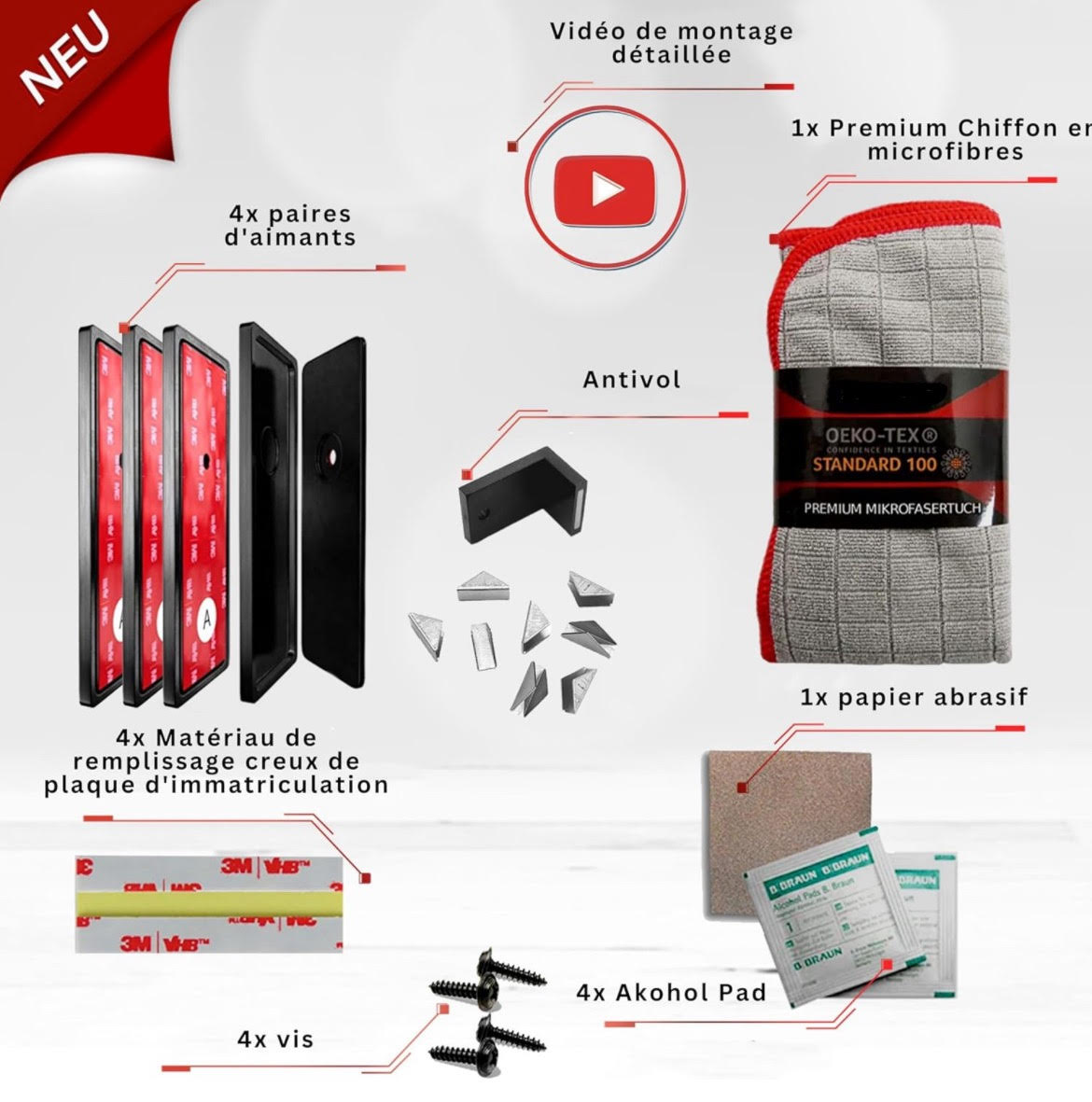 Support magnétique pour 2 plaques