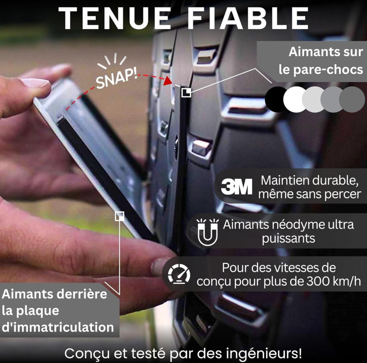 Support magnétique pour 2 plaques